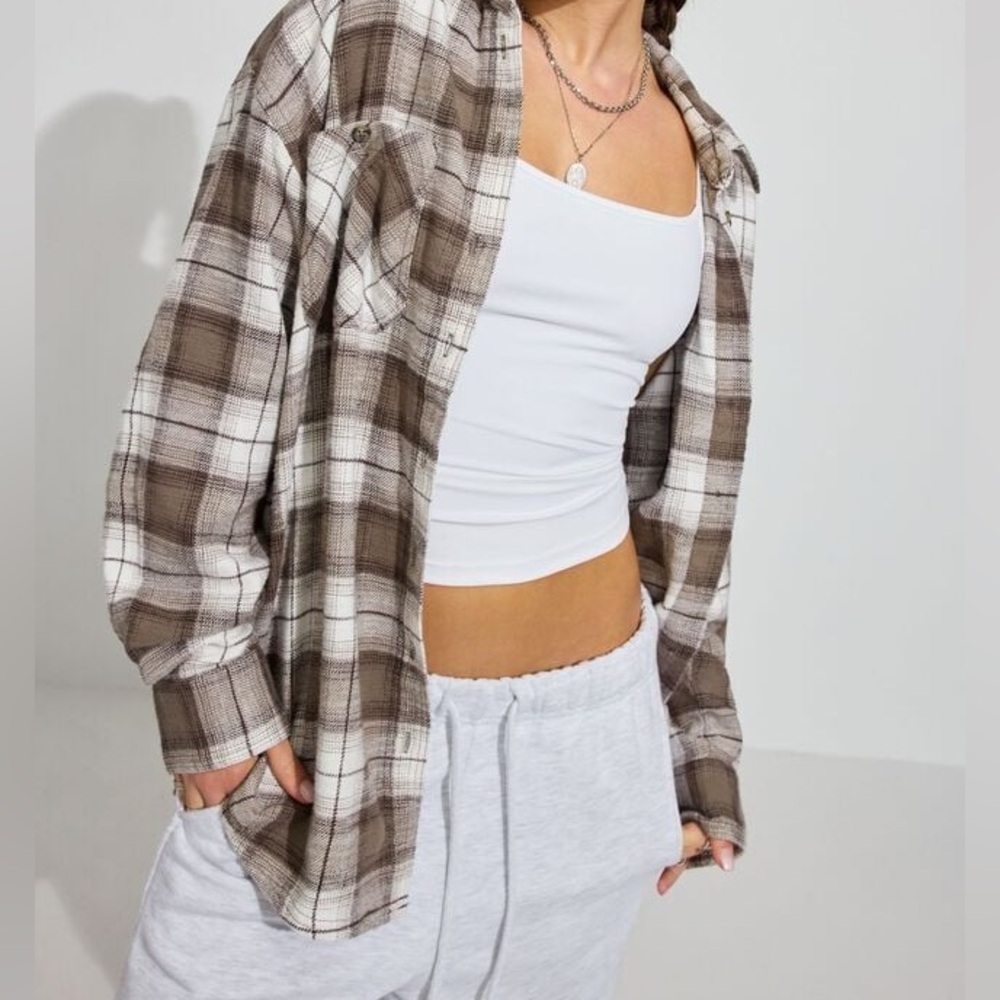 Garage Noah Brown Plaid Button-Up Shirt